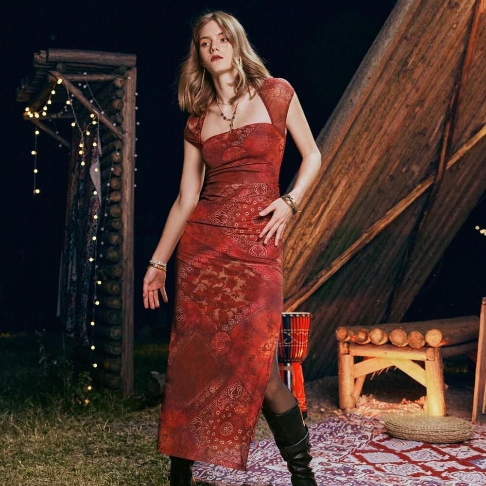 Cider whimsygoth grunge maxi sheer sleeve Dress